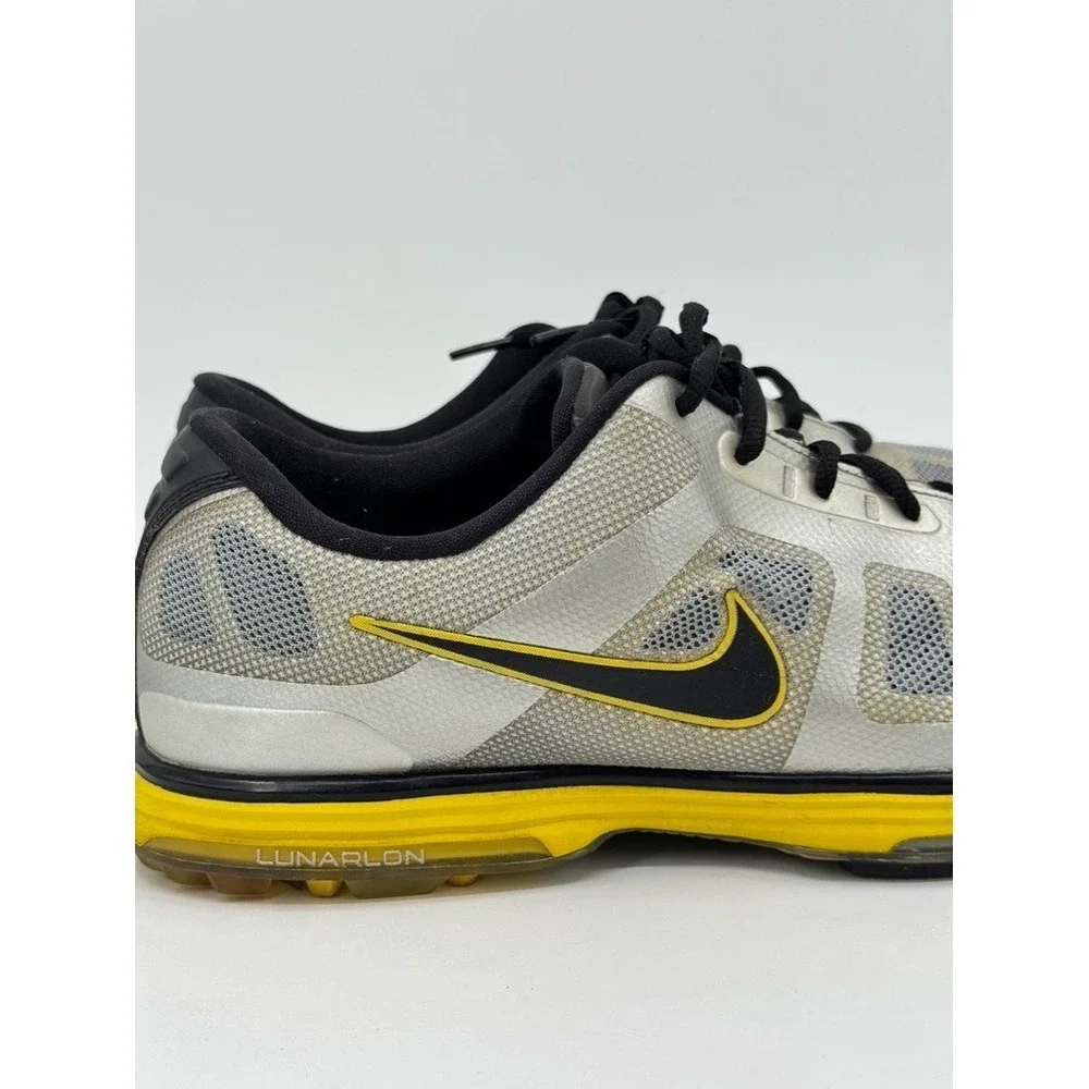 Nike LunarLon Running Shoes Men's Size 11.5 Gray Black Yellow Athletic Sneakers